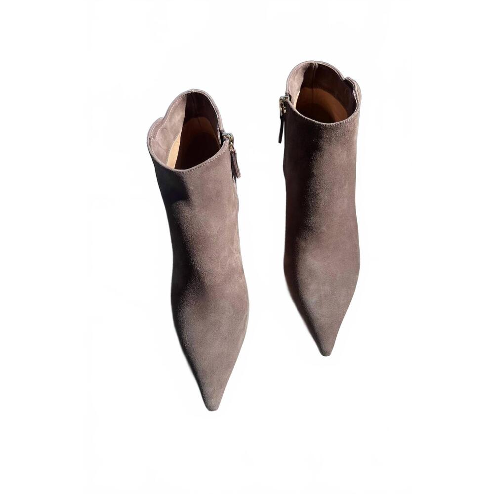 NEW RUPERT SANDERSON women's flame pointed toe boots in greige